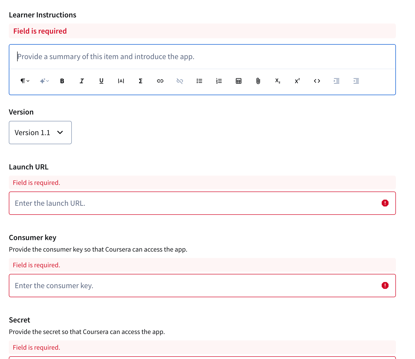 Classic experience form