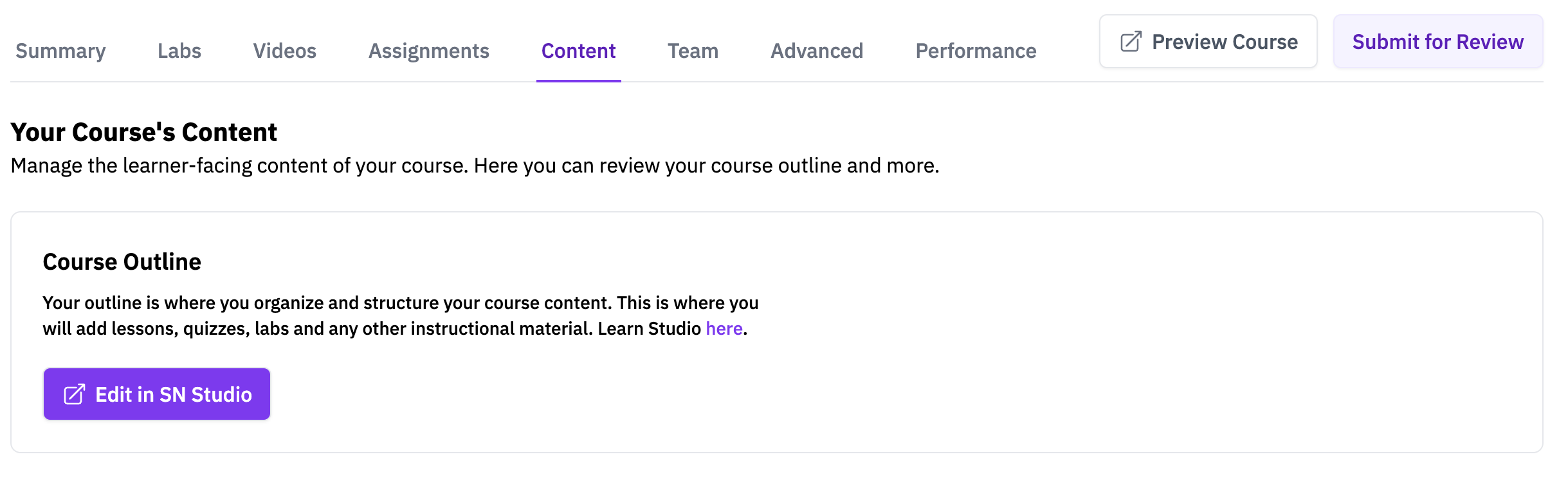 Content menu