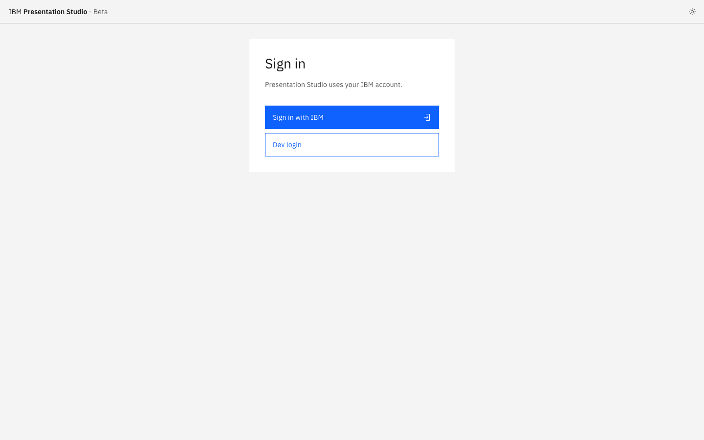 The sign-in screen